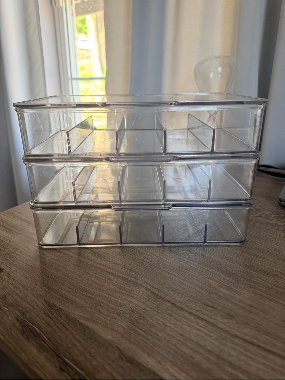 messing Stackable Sunglasses Hinged Storage Containers 3 Total